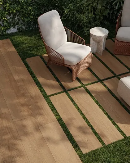 Фото Керамогранит Sant Agostino CSAGRWBR18 Gracewood Brown 30180 Nat Rect 30x180 Италия