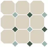 Фото Керамогранит Top Cer 4416 OCT13+18-A White OCTAGON 16/Turquoise 13 + Green 18 Dots