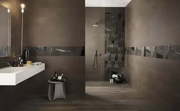 Фото Плитка f0XW Metal Brown Inserto Mix 3 25x75 Италия