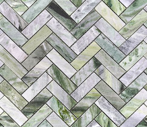 Фото Мозаика LeeDo Ceramica Pietrine Onice Verde oliva POL fish 23x73x7 Китай