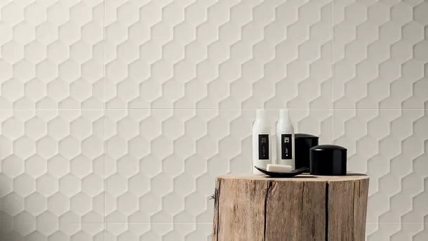 Фото Керамогранит E065 4D Diagonal Deep Blue 20х20 Италия