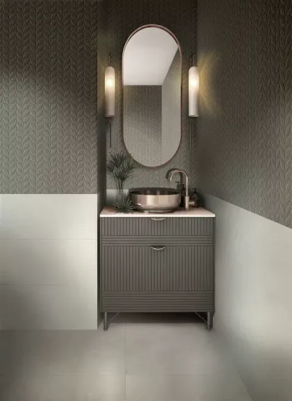 Фото Плитка RA6N Vida Struttura Foglia 3D Verde Rett 30x90 (УТ-00027989) Италия