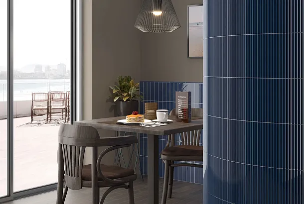 Фото Плитка Equipe 28446 Costa Nova Banyan Blue Glossy 5x20 Испания