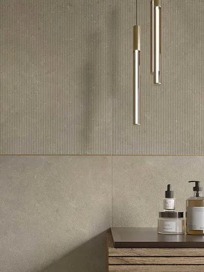 Фото Керамогранит Dado Ceramica 304285 Serica Rigatino Mud Rett 60x120 Италия