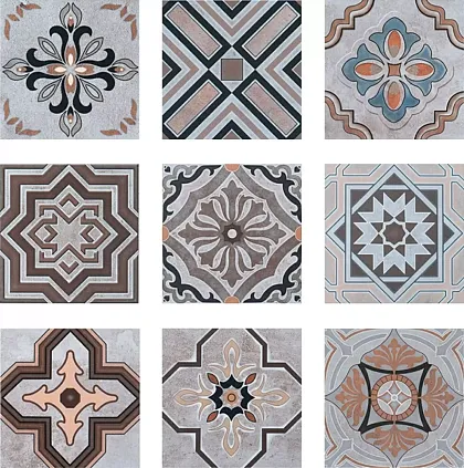 Фото керамическая плитка DeShun Ceramics Mix Art Decor DC36 20x20 Китай