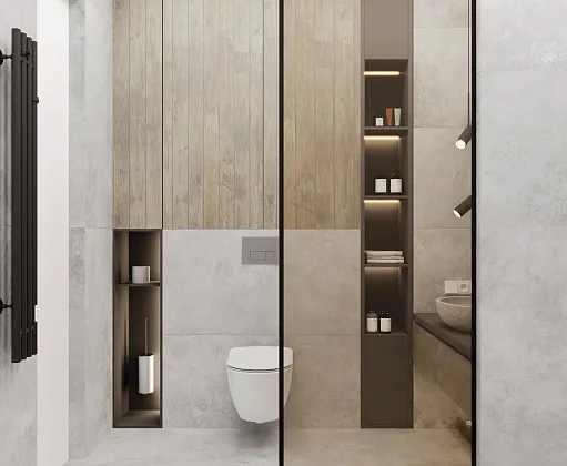 Фото Керамогранит Laparet Illusion Grey Серый Матовый+Гл.Чернила Str 60Х120 Индия
