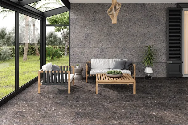 Фото Керамогранит Seranit Volcano Grey Relief 60x120 Турция