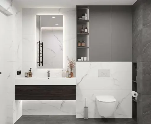 Фото Керамогранит Mars grey белый матовый 60x120 Индия