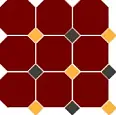 Керамогранит Top Cer 4420 OCT21+14-B Brick Red OCTAGON 20/Ochre Yellow 21 + Black 14 Dots 30x30