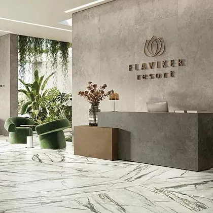Фото Керамогранит Flaviker 0008836 Calacatta Emerald Lux Ret 120x280 Италия