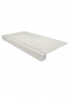 Фото Ступень комплект Spectrum Milky White SR00 неполированная (прямоугольный бортик + подступенок) 33x120