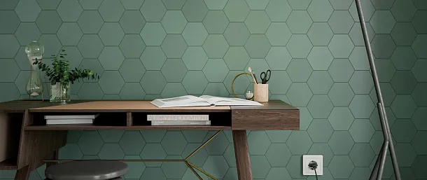 Фото Керамогранит 122453 Hexa Six Green 14x16 Испания