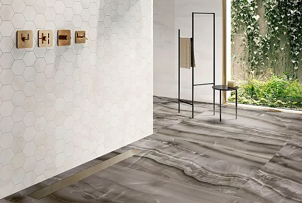 Фото Керамогранит Sant Agostino CSAAKIVL12 Akoya Ivory Krystal 60x120 Италия