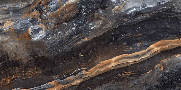 Фото Керамогранит Massimo Lawa Nero Polished 80x160 (N20421) Индия