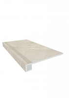 Фото Ступень комплект Kailas Light Beige KA02 неполированная (прямоугольный бортик + подступенок) 33x120