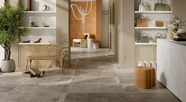 Фото Керамогранит Rondine Group J92114 Windsor Beige Ret 40,6x40,6 Италия