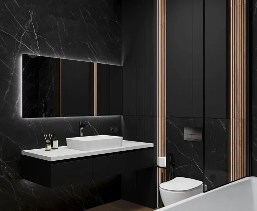 Фото Керамогранит Laparet LP6012G0201R Opera Nero чёрный матовый 59,5х119,1 Россия