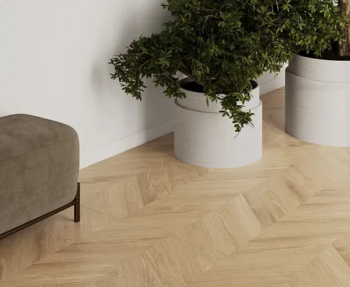 Фото Керамогранит Laparet Wood Latina Miele Chevron Бежевый Матовый Карвинг 60Х120 Индия