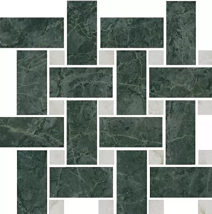 Фото Мозаика T038\SG6542 Серенада мозаичный зеленый лаппатированный 32x32 Россия