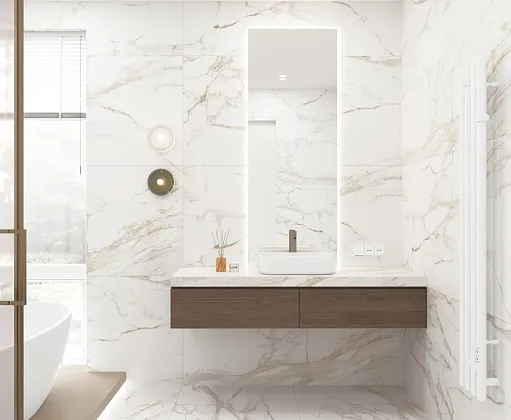 Фото Керамогранит Laparet Zenith White Белый Сатинированный 80X160 Индия