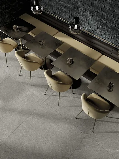 Фото Керамогранит MGM Ceramiche Limestone Antracite Rett 60x120 Италия