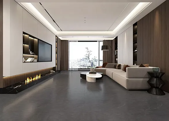 Фото Керамогранит Cateye Dark Grey Grains Soft-Polished Mould 60x120 (BHW-0024) Китай