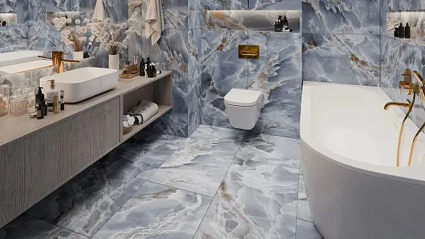 Фото Керамогранит Protiles PT12P7080 Ocean Blue Полированная 1200х600х9 Узбекистан