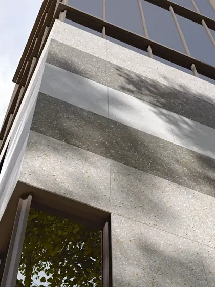 Фото Ступень SG632020R\GCA угловая клееная Терраццо бежевый 33x33 Россия