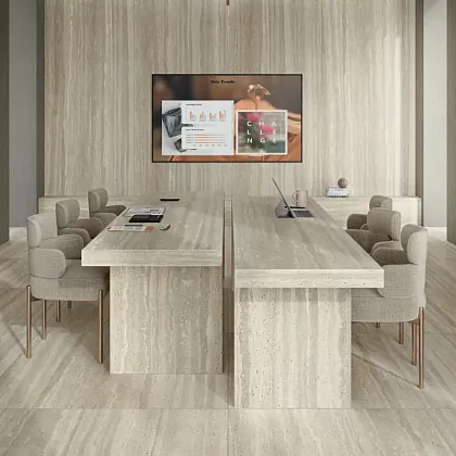 Фото Керамогранит Ariana Ceramica 0009999 Dorica Avorio Nat Ret 120x280 Италия