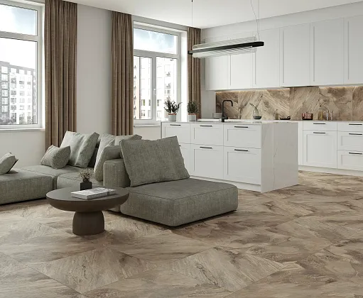 Фото Керамогранит Miranda Brown Cтруктурный 60x60 Индия