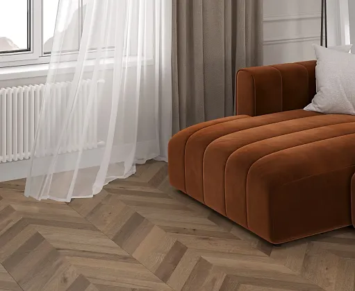 Фото Керамогранит Laparet Wood Lux Walnut Chevron M Коричневый Матовый Карвинг 60Х120 Индия
