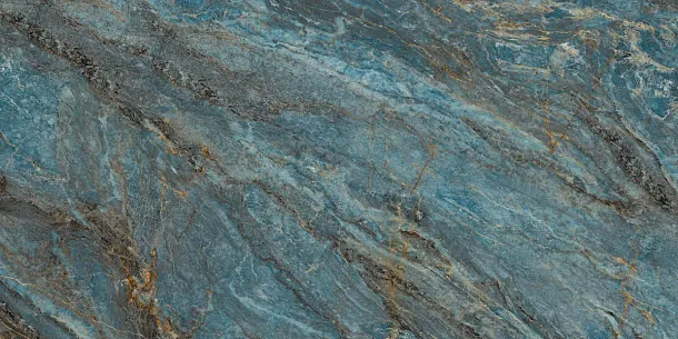 Фото Керамогранит Laparet Beam Turquoise бирюзовый лаппатированный шайн 60х120 Индия