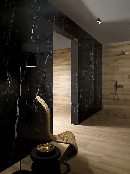 Фото Керамогранит 123040 Marquina Nero Lucidato Ret 60x120 Италия