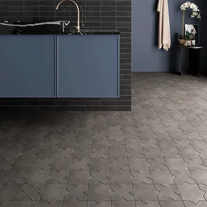 Фото Декоративная вставка Equipe 28980 Kasbah Taco Blue Grass Gloss 3,4x3,4 Испания