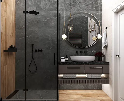 Фото Керамогранит Leda Black Карвинг 60x60 Индия