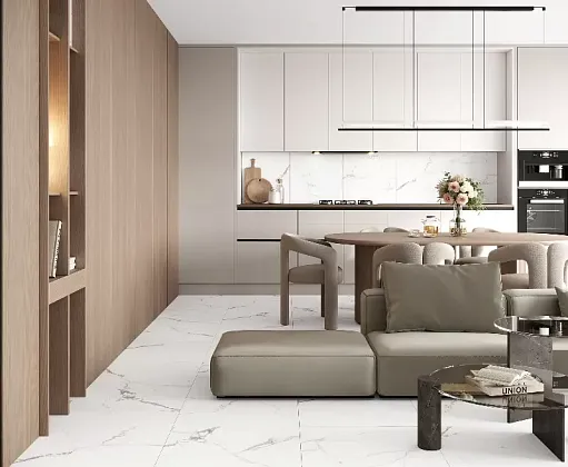 Фото Керамогранит Pristine White белый полированный 60x60 Индия