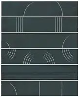 Фото Панно Мажорель зелёный тёмный глянцевый (из 6 частей 6х28,5) 36x28,5x1 (KMP3STA008RN6X)