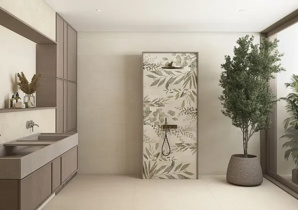 Фото Плитка Tau Ceramica Portwall Rlv. Bloom White Mate Rect 33,3x100 Испания