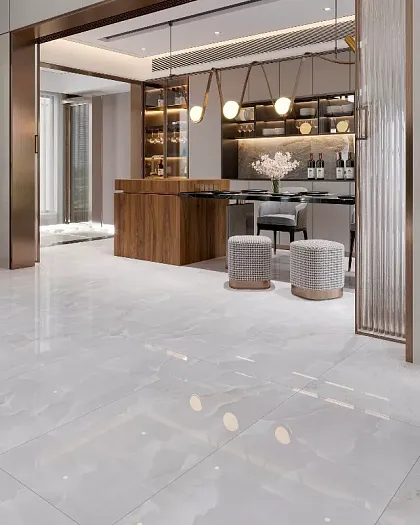 Керамогранит Onice Grey Polished Rec. 60x120 для гостиной, для кухни, для спальни, для прихожей Фото Керамогранит Onice Grey Polished Rec. 60x120 Турция