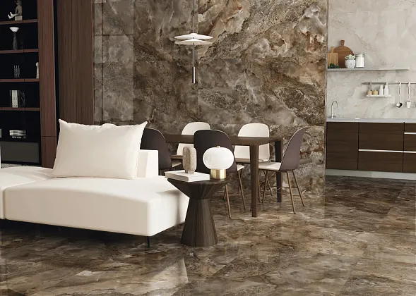 Фото Керамогранит Benadresa Aura Ivory Natural 6mm 120x280 Испания