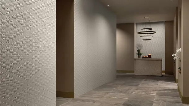 Фото Плитка E058 4D Drop White Decor 40x80 Италия