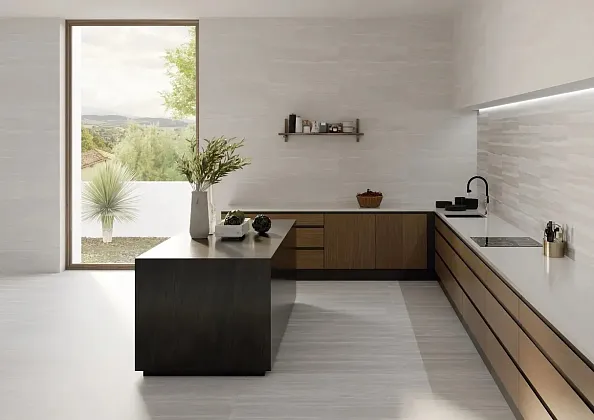 Фото Плитка Ibero R0002621 Strata Beige Rect 30x90 Испания