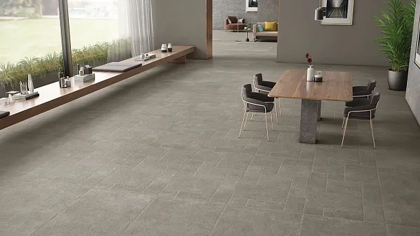 Фото Керамогранит Mozart Concrete Smoke Cubix 60x120 Индия