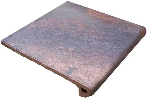 Фото Ступень Gres de Aragon 906866 Peldano Redondo 33 Metal Red 32.5x33 Испания