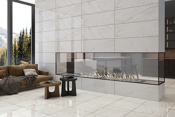 Фото Керамогранит Seranit Serenity White Matt Relief 60x120 Турция
