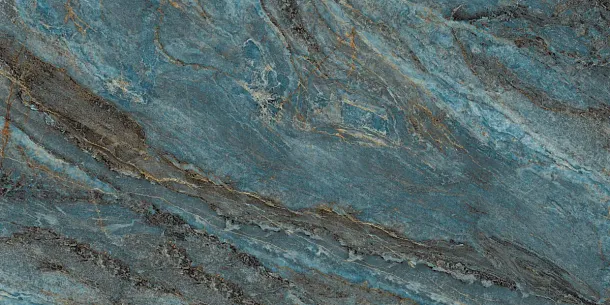 Фото Керамогранит Laparet Beam Turquoise бирюзовый лаппатированный шайн 60х120 Индия