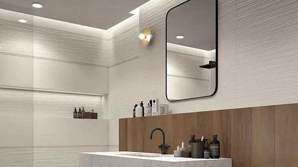 Фото Керамогранит E062 4D Diagonal White 20х20 Италия