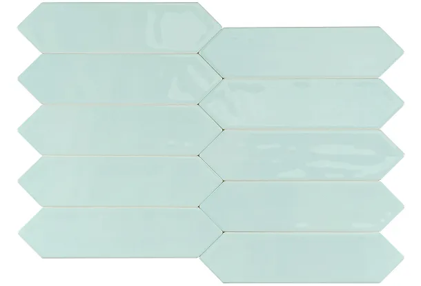 Фото Плитка Smile Tile Picket Aqua 7.5x30 Индия