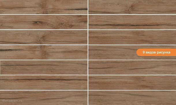 Фото Керамогранит gravita nest brown matt 20x120 Индия