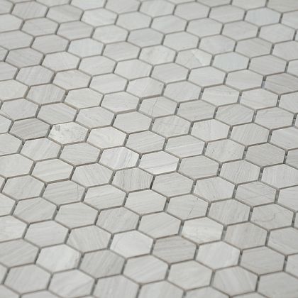 Фото Travertino silver MAT hex 18x30x6 Китай